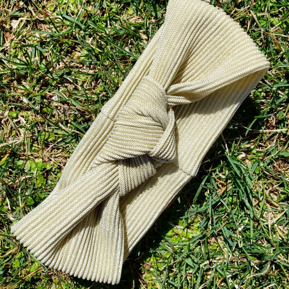 Shimmer Champagne Knotted Headband